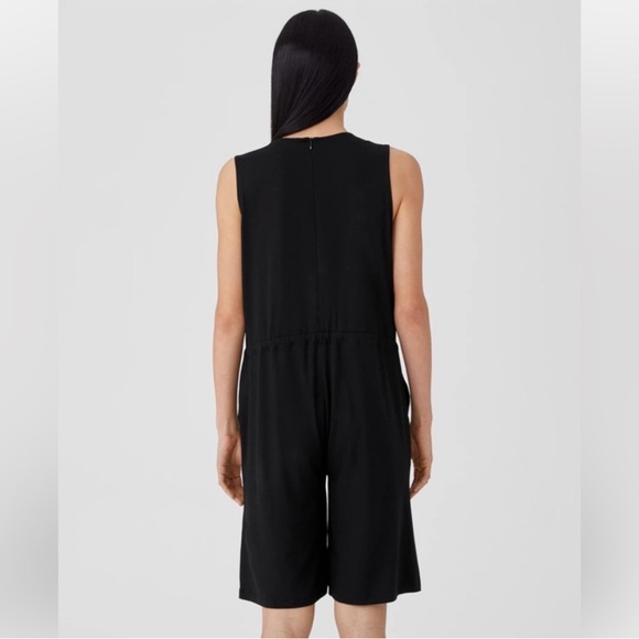 Eileen Fisher Black Sleeveless Romper Shorts Jumpsuit XS - Picture 2 of 7